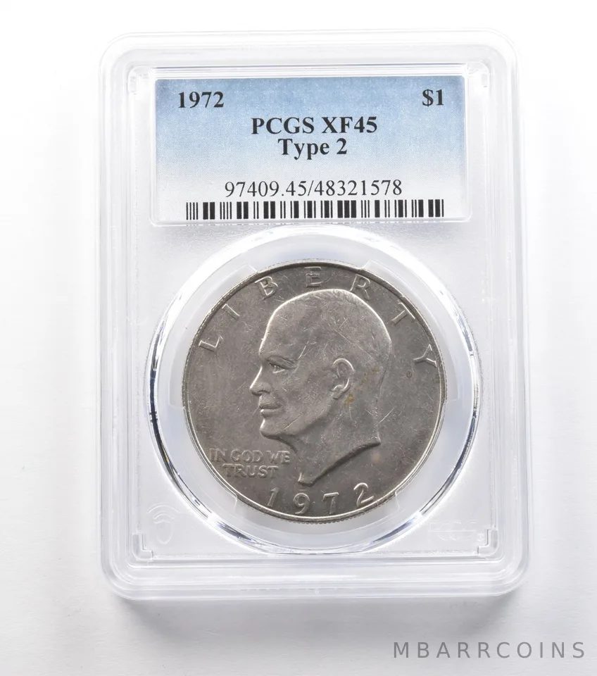 1972 Eisenhower $1 Type 2 XF45 PCGS *0975