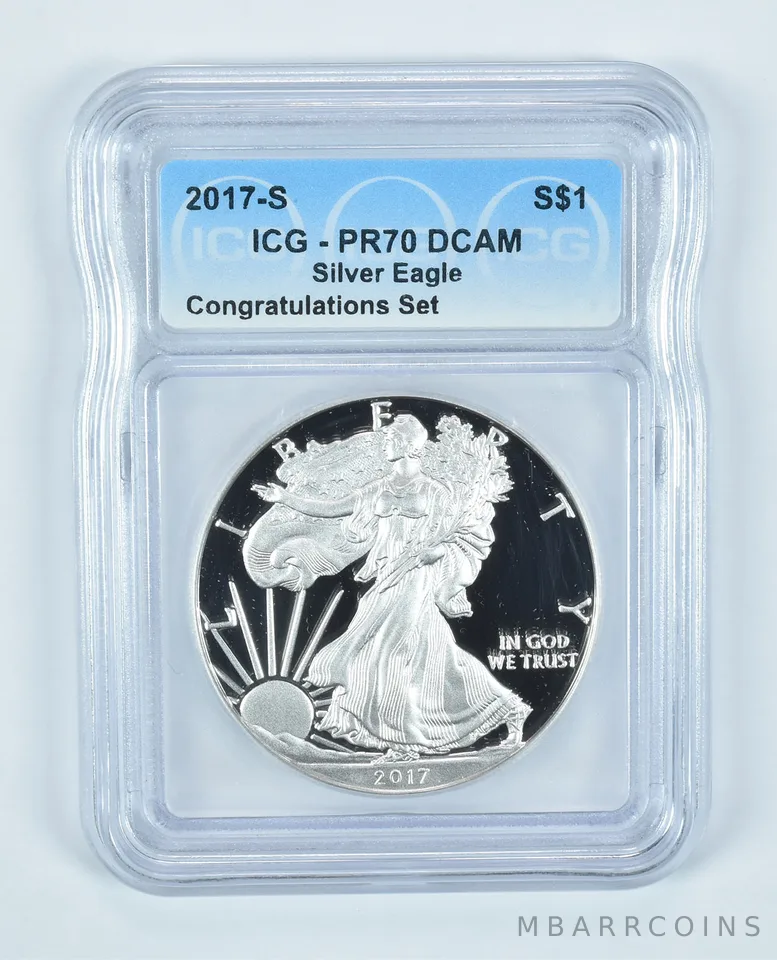 2017-S American Silver Eagle Congratulations Set PR70 DCAM ICG