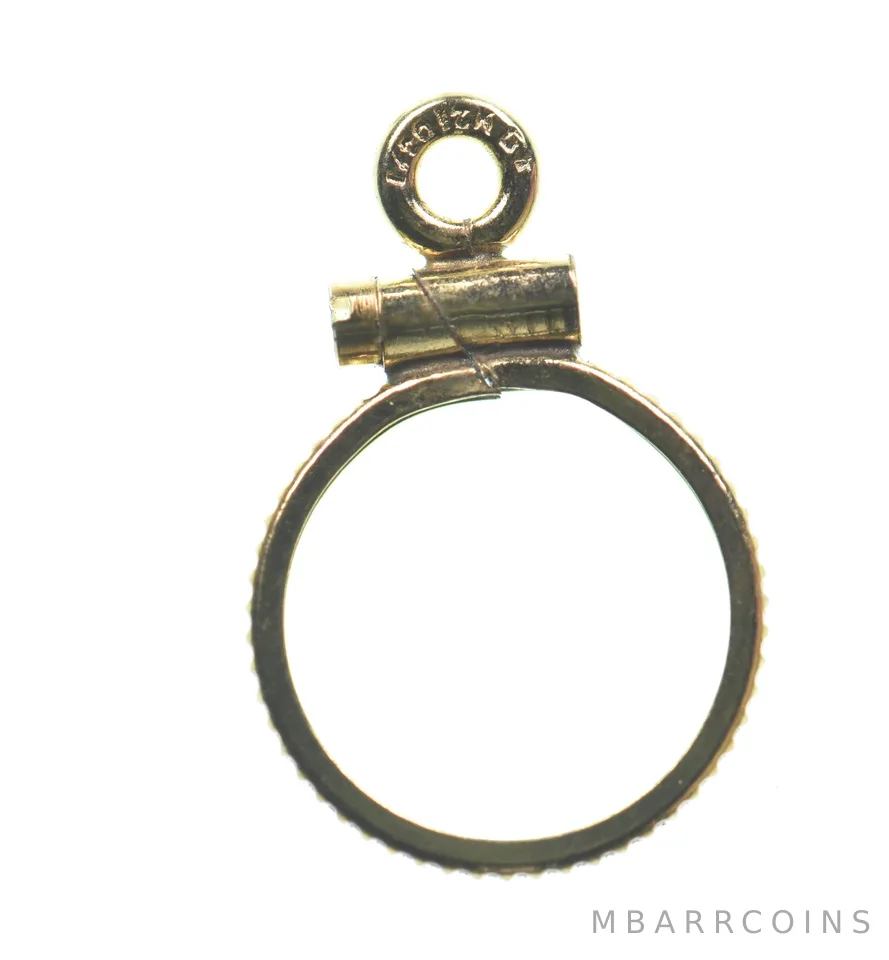 12K 10.3mm Gold Filled Token Coin Bezel Pendant Frame Edge *1405