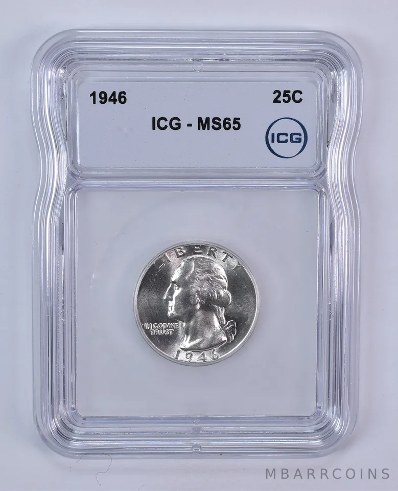 1946 Washington Quarter MS65 ICG