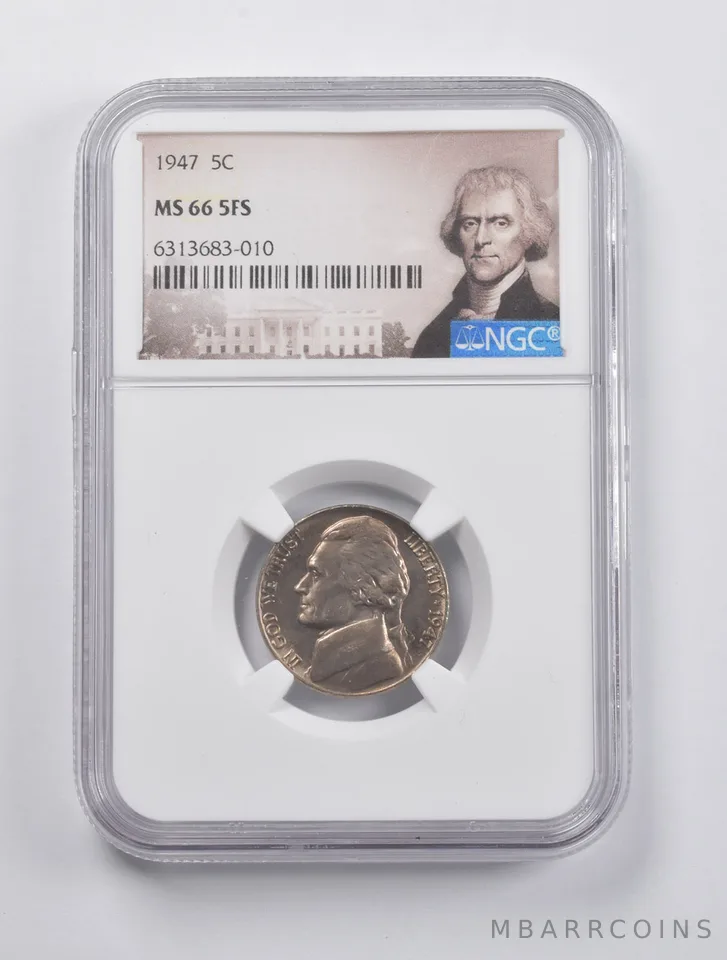 MS66 5FS 1947 Jefferson Nickel NGC a2968