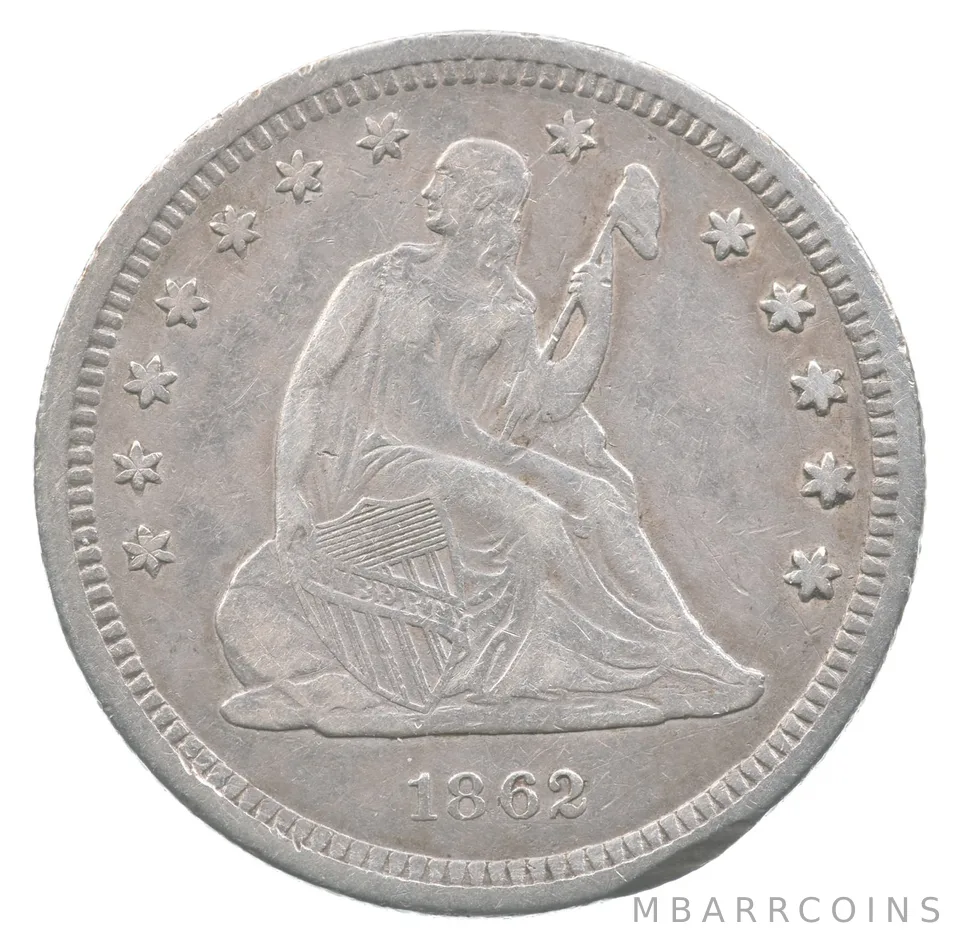 1862 Seated Liberty Quarter *7322