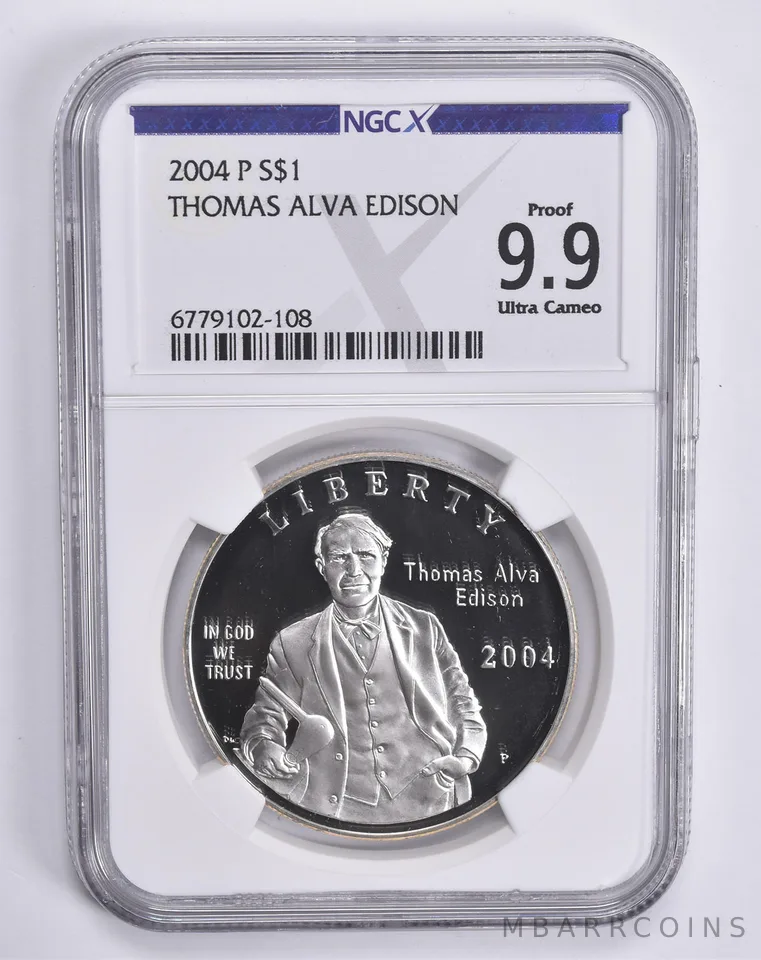 2004-P Thomas Edison Commemorative Dollar Proof 9.9 UCAM NGC X NGCX