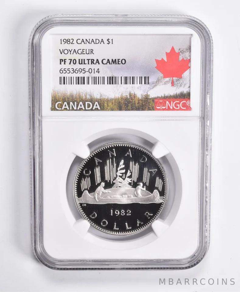 1982 Canada $1 Dollar Voyageur PF70 UCAM NGC Canada Lbl