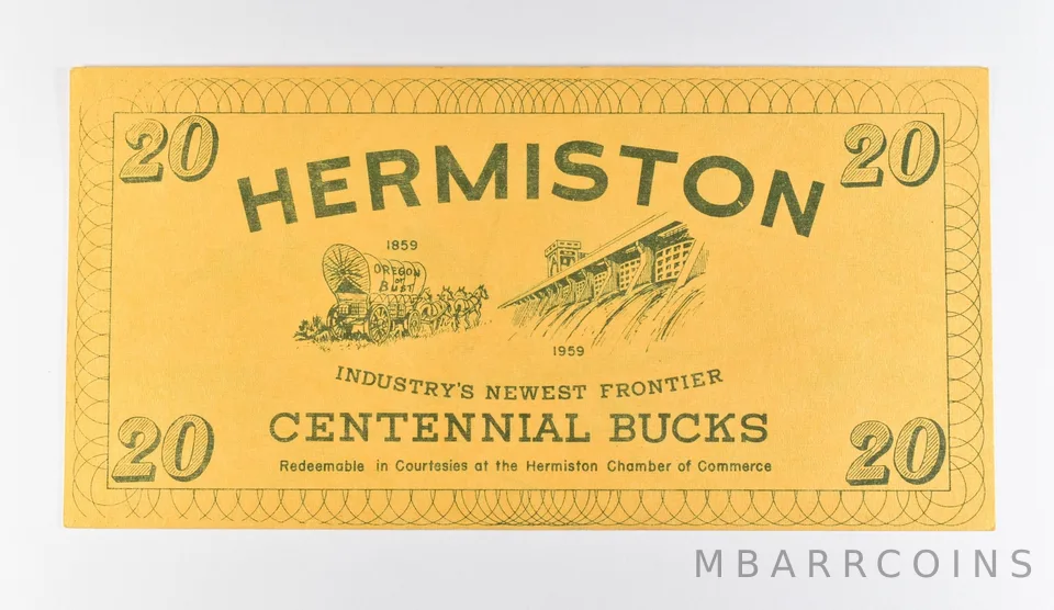 1959 $20 Hermiston OR Centennial Bucks Scrip *9758
