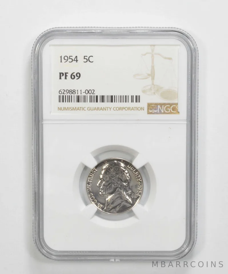 PF69 1954 Jefferson Nickel - Graded NGC *6881