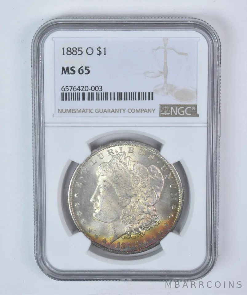 1885-O Morgan Silver Dollar MS65 NGC Peripheral Tone a5897