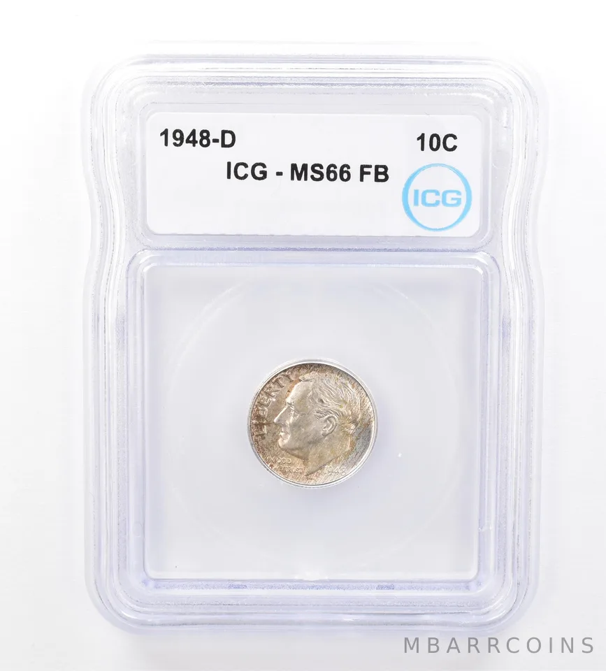 1948-D Roosevelt Dime MS66 FB ICG Beautiful Tone *1644
