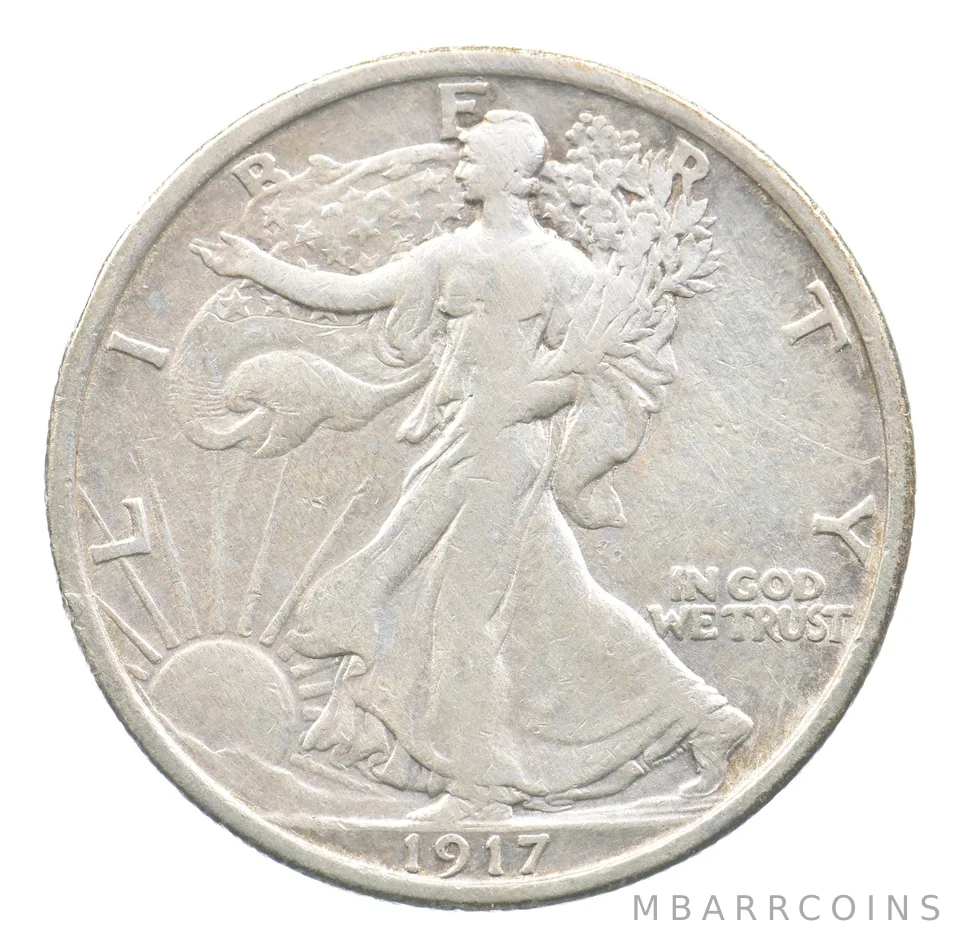 1917-D Walking Liberty Half Dollar Reverse a0659