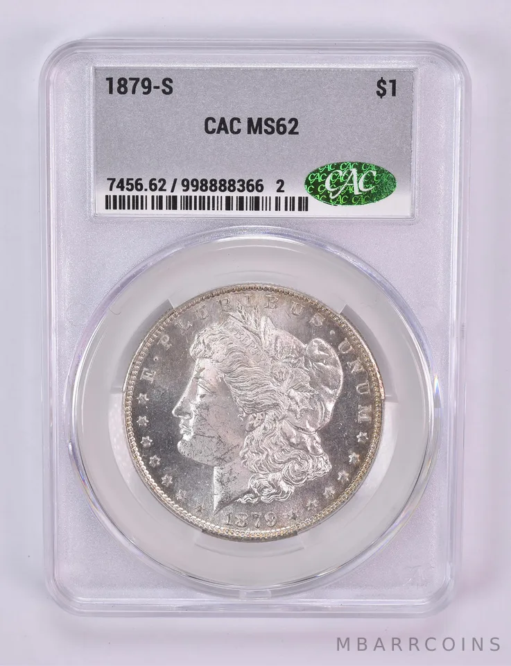 1879-S Morgan Silver Dollar MS62 CAC CACg