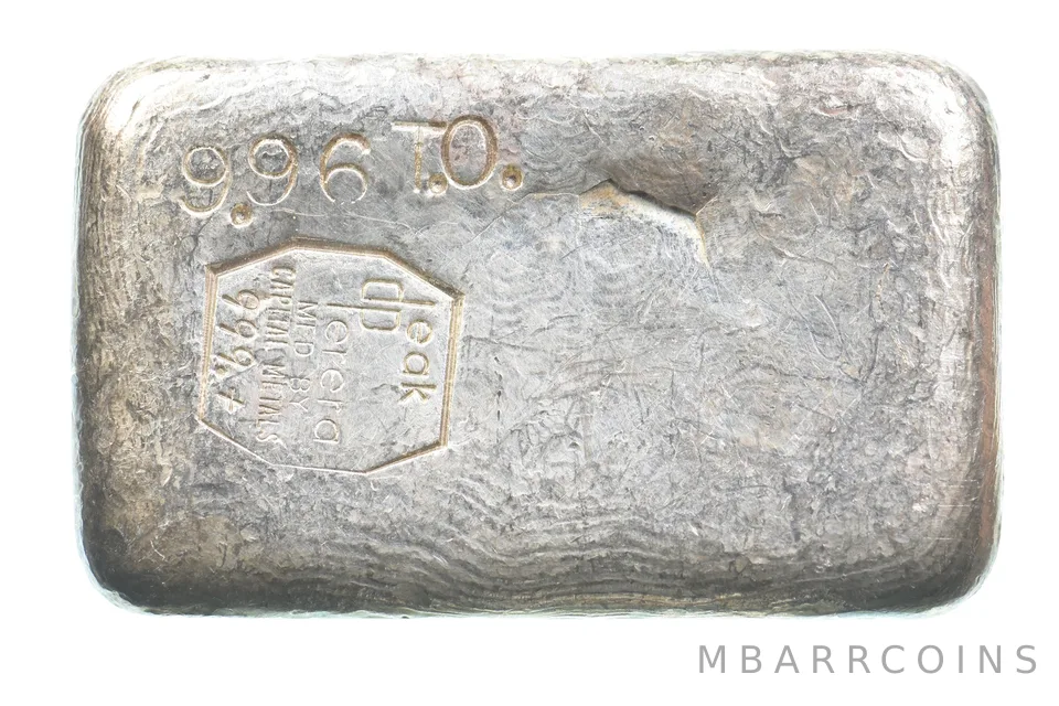 9.96 Troy Oz Silver Bar Deak Perera Vintage Poured Capital Metals 10 *5554