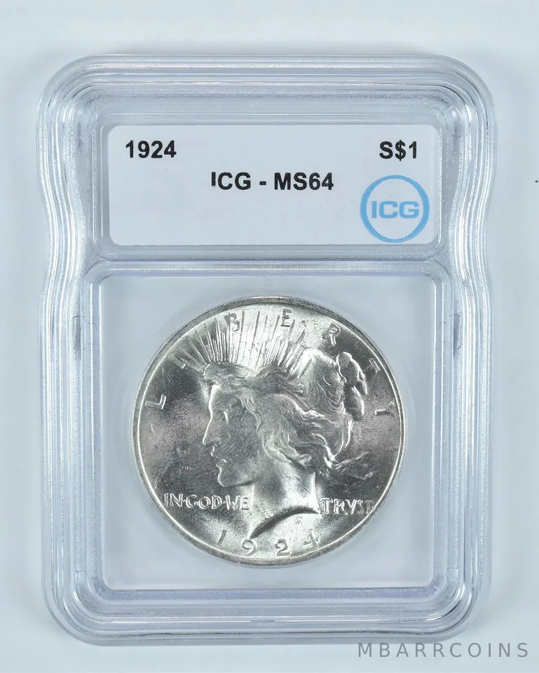 1924 Peace Silver Dollar MS64 ICG