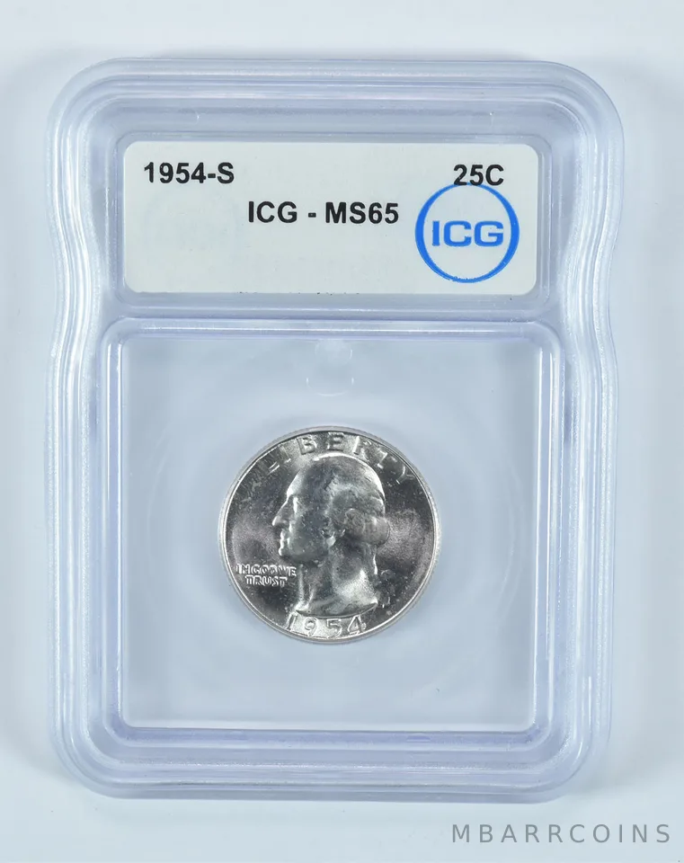 1954-S Washington Quarter MS65 ICG