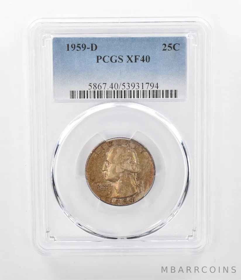 1959-D Washington Quarter XF40 PCGS Beautiful Tone a1103