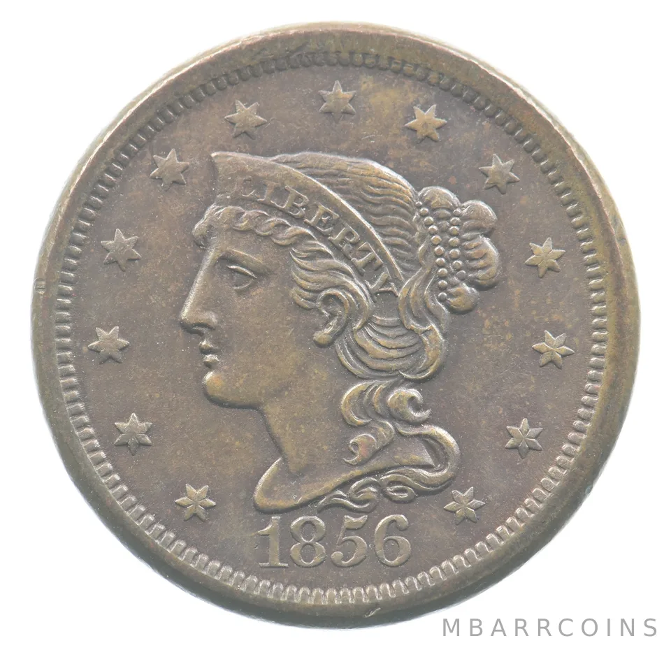 1856 Braided Hair Large Cent N-1 *9415