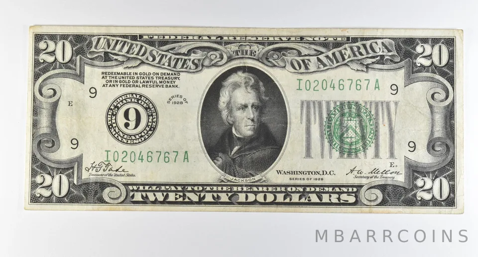 1928 $20 Minneapolis MN FRN Green Seal Gold Certificate *0365
