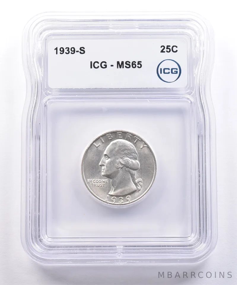 1939-S Washington Quarter MS65 ICG