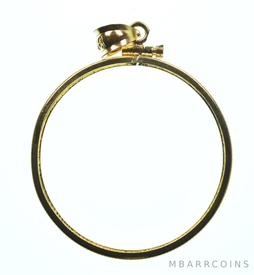 14K 32mm Gold Filled 1 Oz Canada Maple Leaf Coin Bezel Pendant Frame Edge *1448