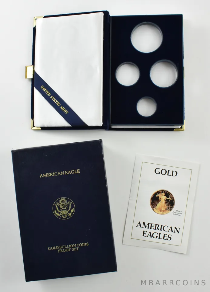 OGP 1990 Gold Eagle Proof Set 4-Coin BOX & COA - NO COINS