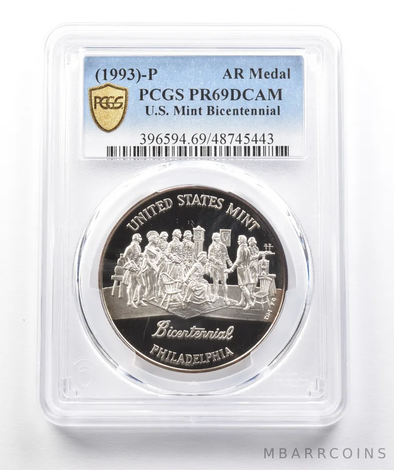 (1993)-P AR Medal US Mint Bicentennial PR69 DCAM PCGS a1193