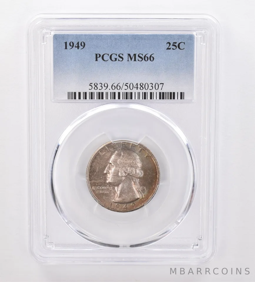 1949 Washington Quarter MS66 PCGS Beautiful Tone *0067