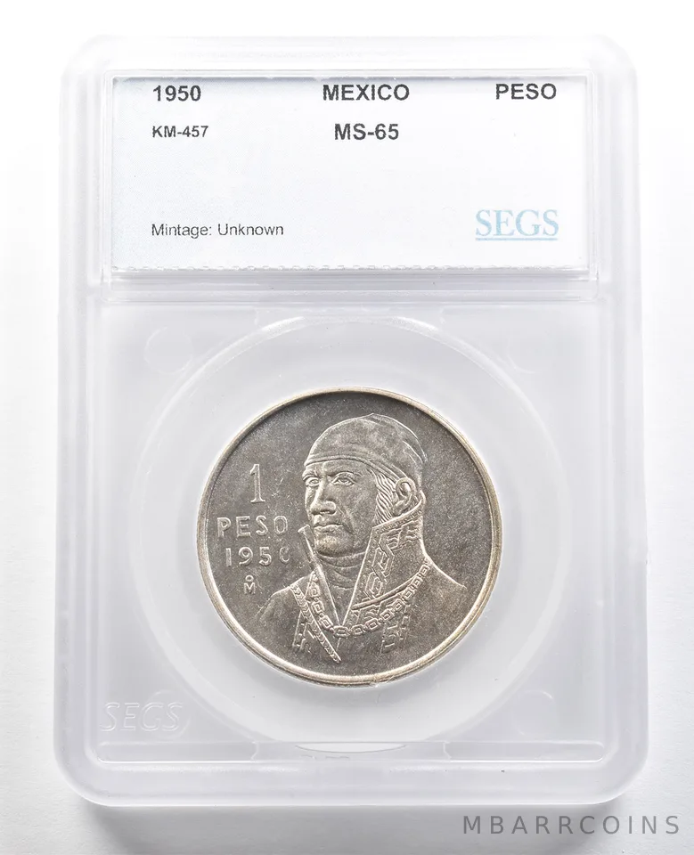 1950 Mo Mexico Peso KM-457 Unc *4727