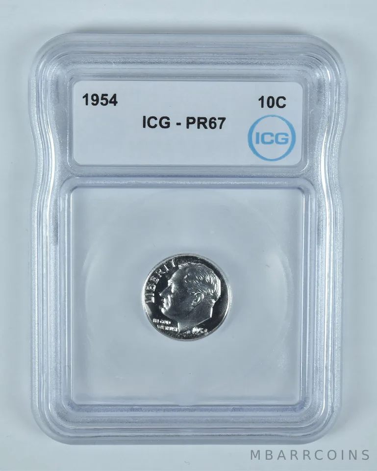 1954 Roosevelt Dime PR67 ICG