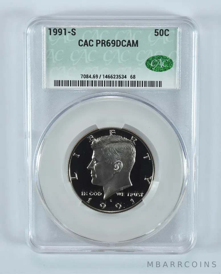 1991-S Kennedy Half Dollar PR69 DCAM CAC CACg