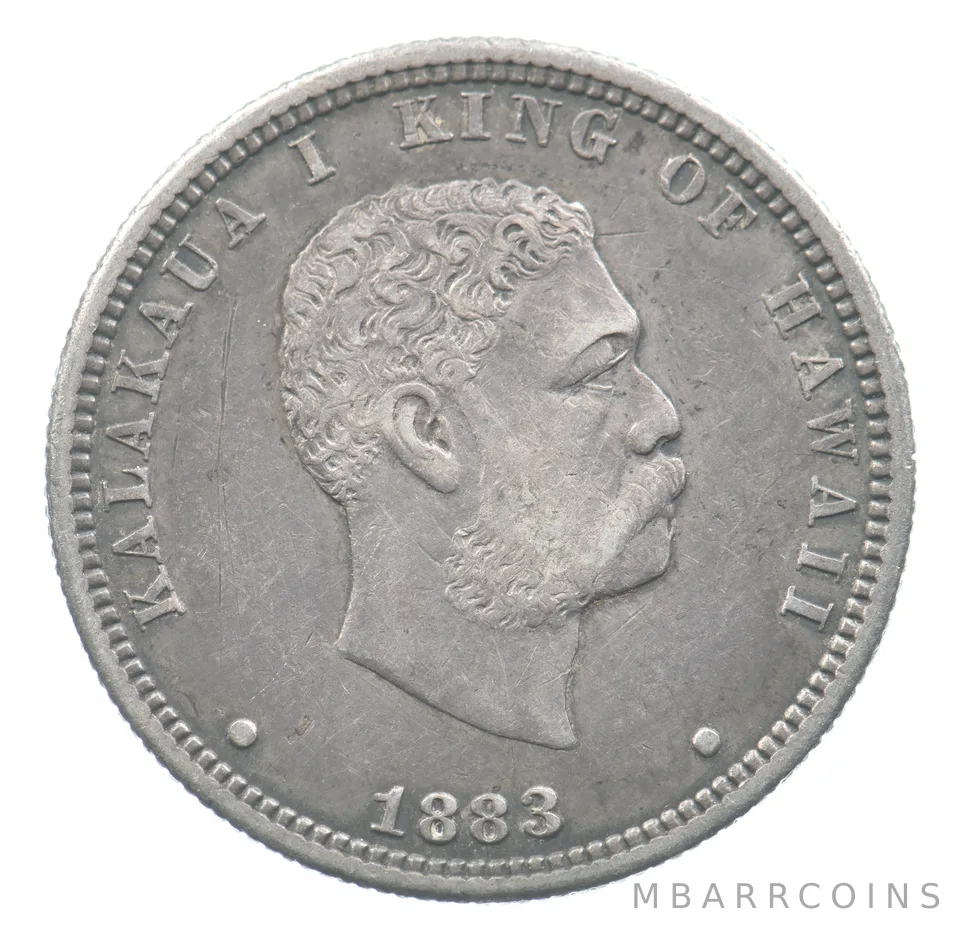 1883 Hawaii Quarter King Kalakaua I *4625