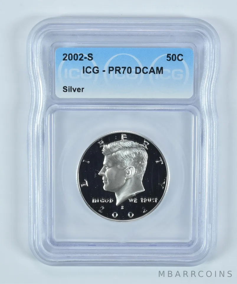 2002-S Kennedy Half Dollar Silver PR70 DCAM ICG