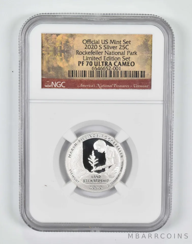 2020-S PF70 Silver Quarter Rockefeller National Park NGC Special Lbl