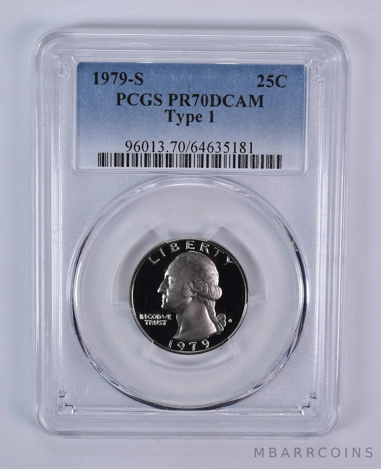 1979-S Washington Quarter Type 1 PR70 DCAM PCGS Blue Label