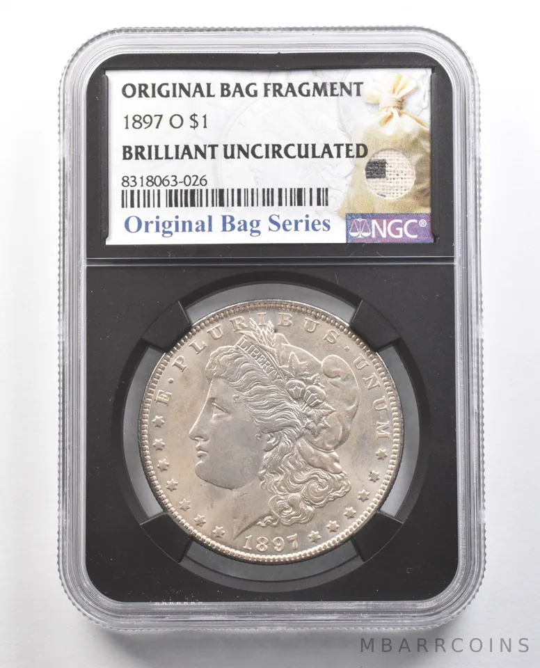1897-O Morgan Silver Dollar Original Bag Fragment BU NGC *4368