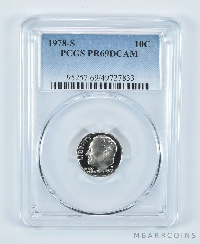 1978-S Roosevelt Dime PR69 DCAM PCGS Blue Label