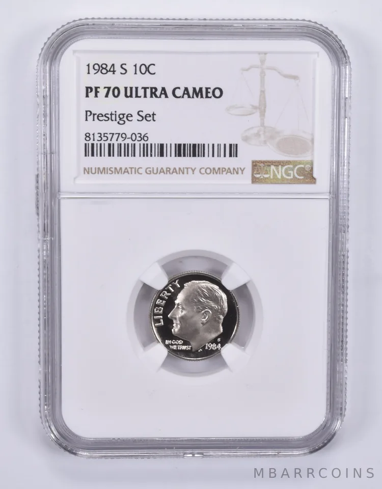 1984-S Roosevelt Dime Prestige Set PF70 UCAM NGC Brown Label