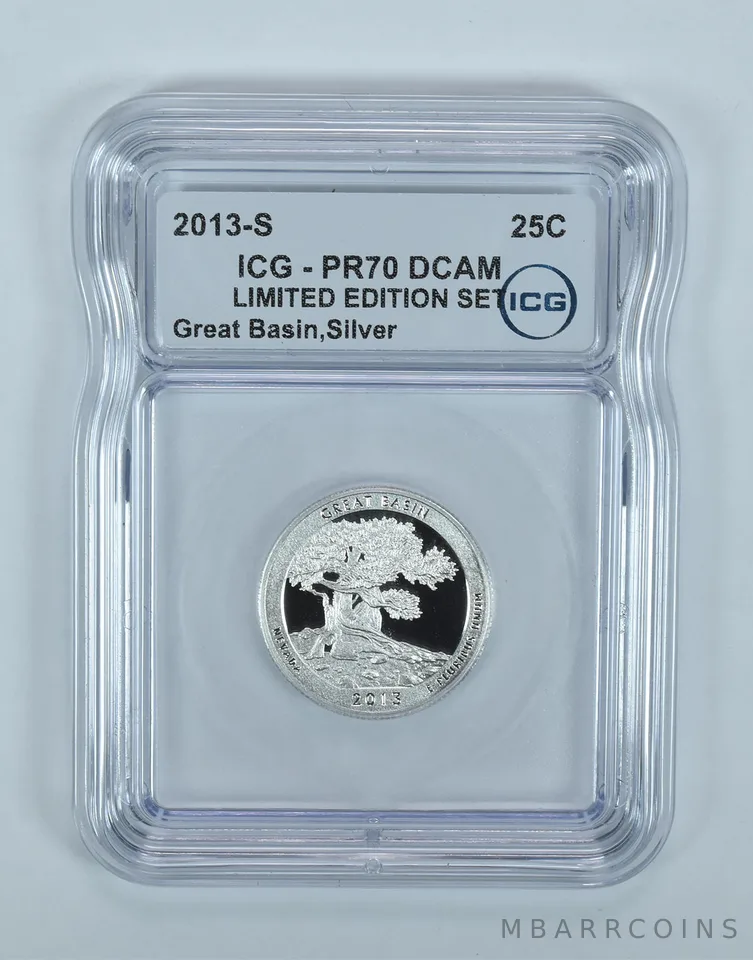 2013-S ATB Quarter Great Basin Silver Limited Edition PR70 DCAM ICG