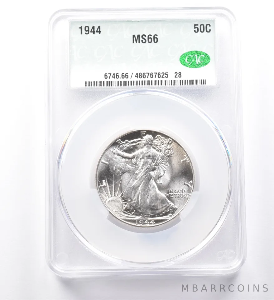 1944 Walking Liberty Half Dollar MS66 CAC *0001
