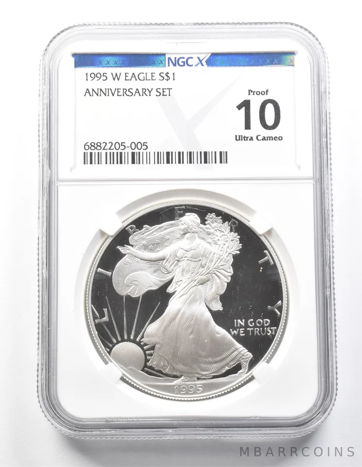 1995-W American Silver Eagle Anniversary Set Proof 10 UCAM NGC X *9449