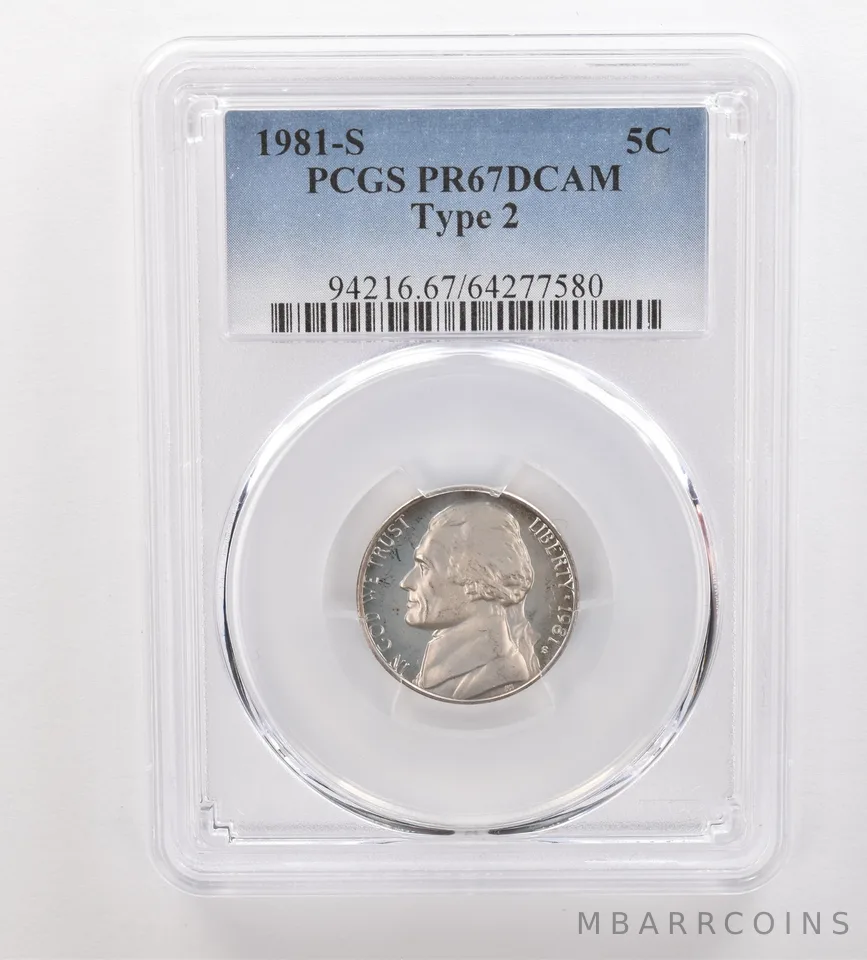 1981-S Jefferson Nickel Type 2 PR67 DCAM PCGS Beautiful Tone *3288