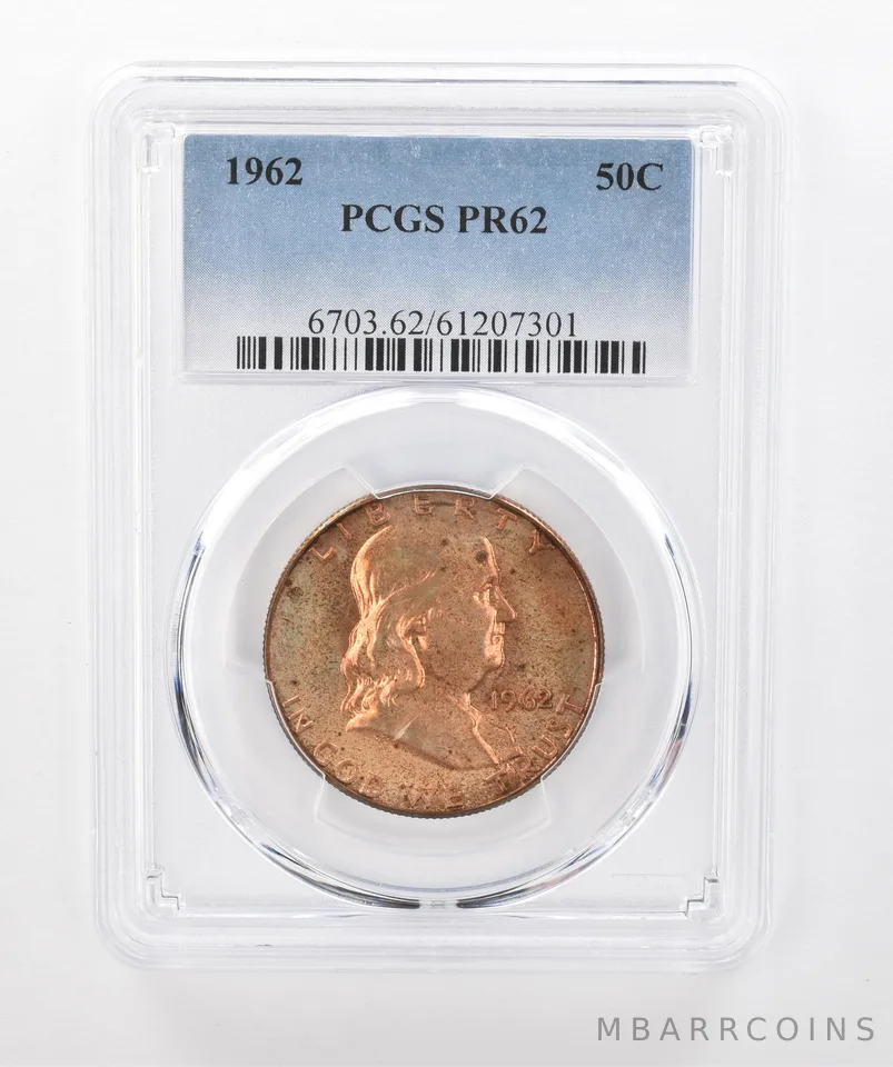 1962 Franklin Half Dollar PR62 PCGS Beautiful Tone *1446