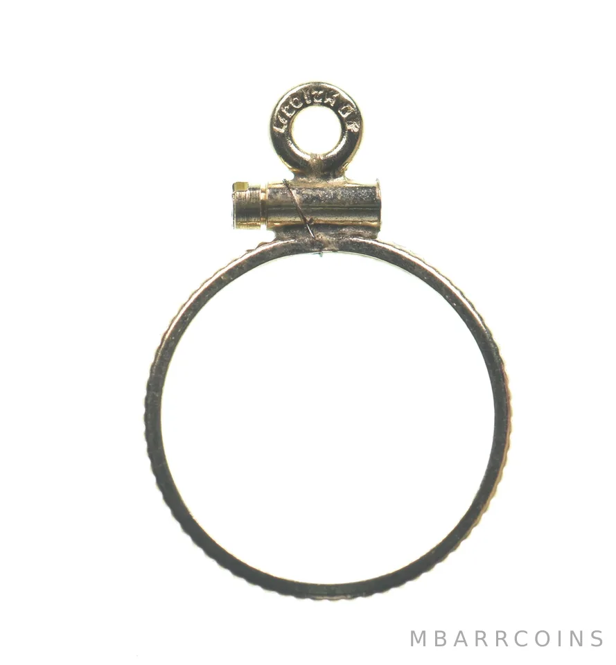 12K 13mm GF Gold $1 Piece Or 2 Peso Mexico Coin Bezel Pendant Frame Edge *1395