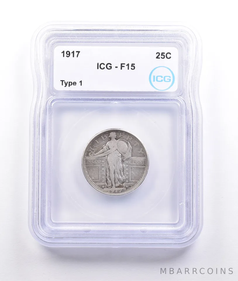 1917 Standing Liberty Quarter Type 1 F15 ICG *6950