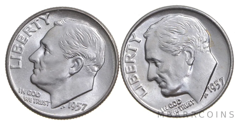 Choice Unc 1957 P+D Roosevelt Dime Gem BU Collection Lot Set