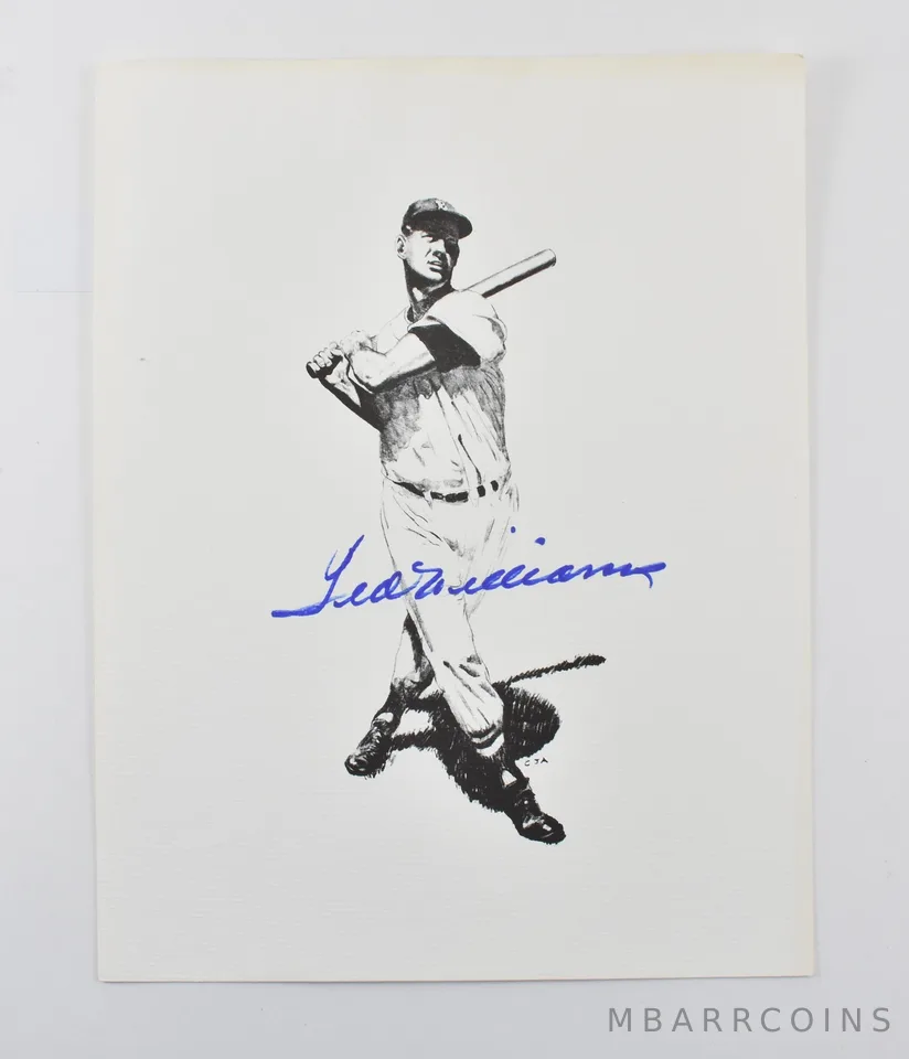 Ted Williams Signed Sketch SGC Authentic *4015