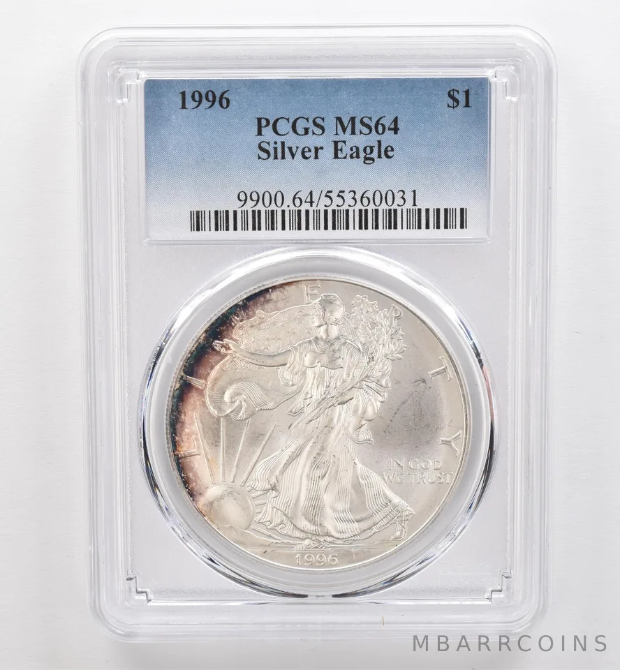 1996 American Silver Eagle MS64 PCGS Beautiful Tone *9513