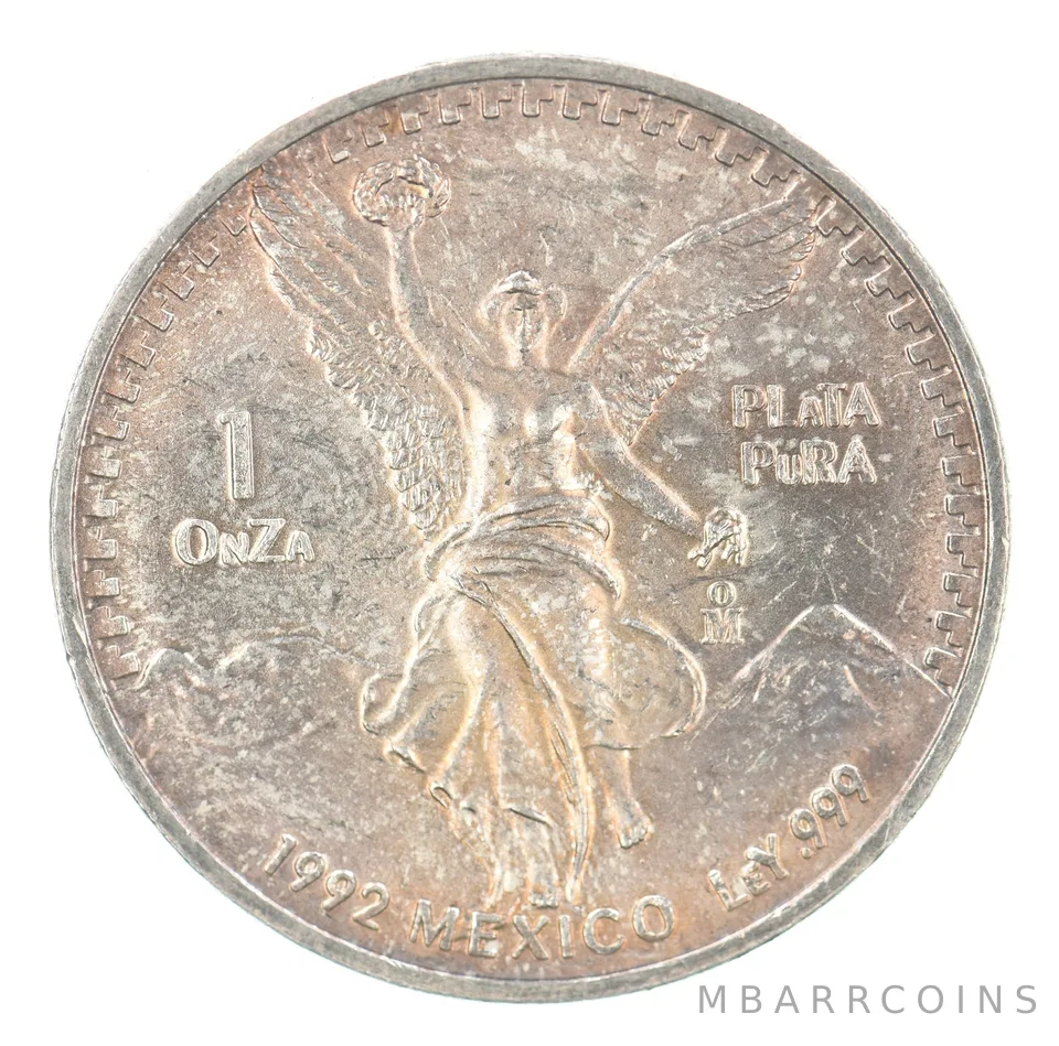 1992 Mo Mexico 1 Onza Silver Libertad Beautiful Tone *2822