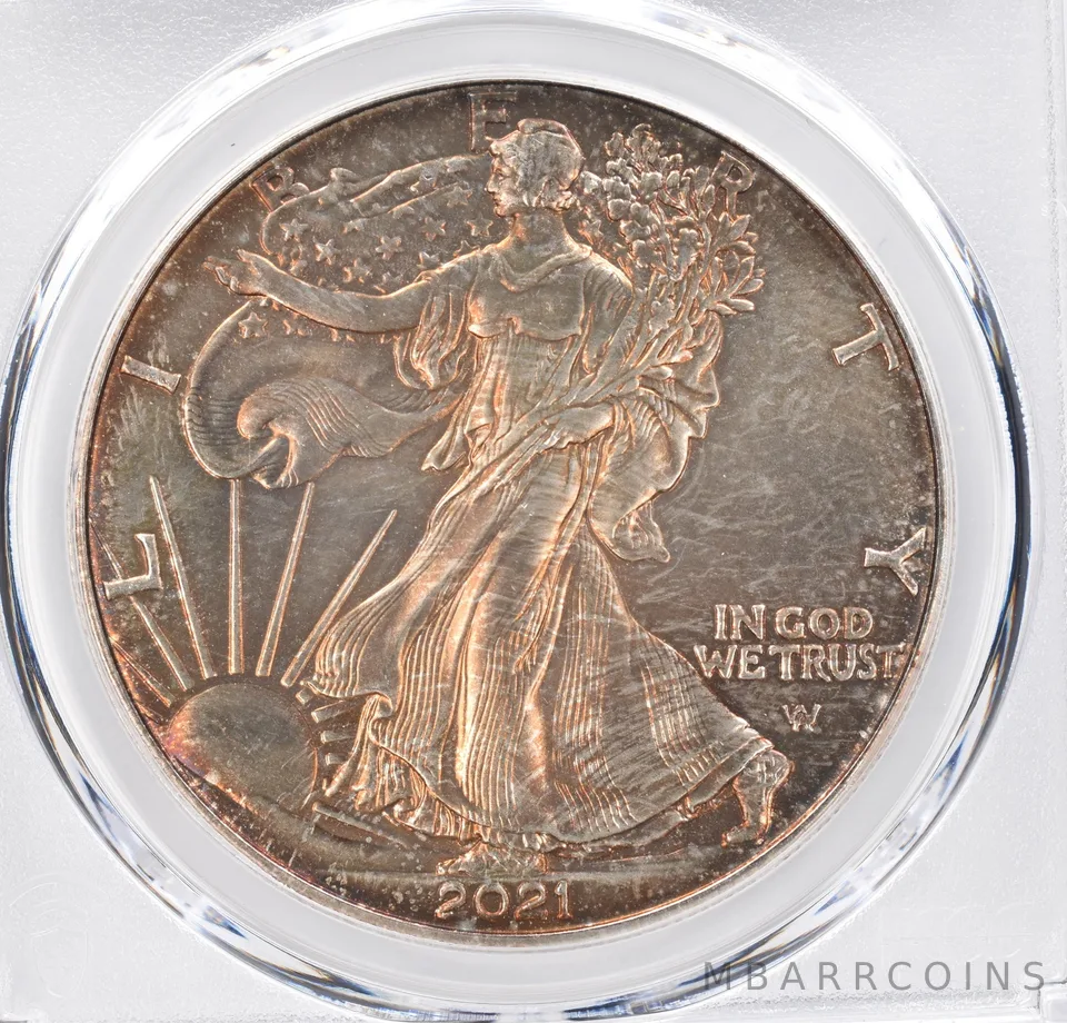 2021 American Silver Eagle Type 2 MS68 PCGS Beautiful Tone *1211