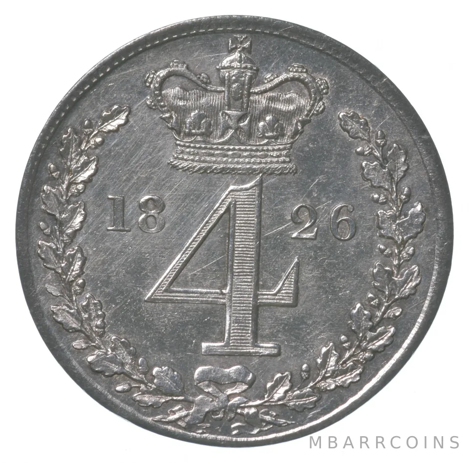 1826 Great Britain 4 Pence Maundy *8425