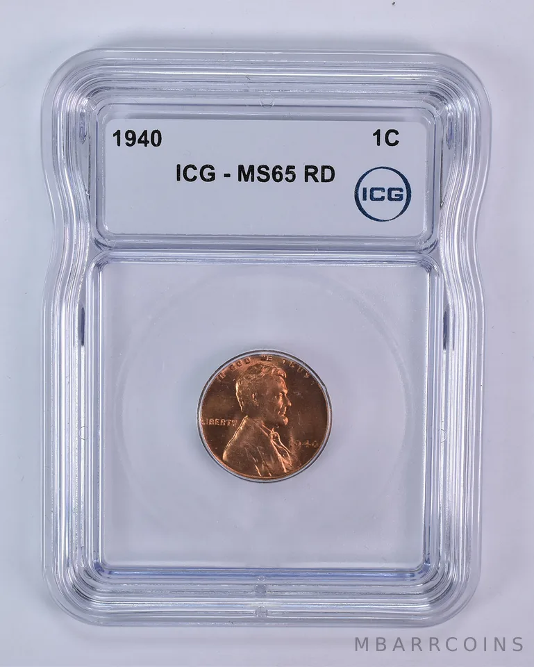 1940 Lincoln Wheat Cent MS65 RD ICG
