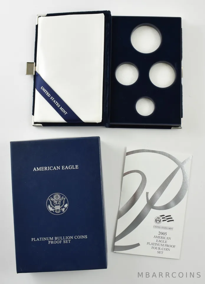 OGP 2005 Platinum Eagle Proof Set 4-Coin BOX & COA - NO COINS